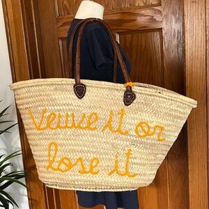 Veuve Clicquot Soeur du Maroc Tangier Tassel Grande Straw Woven Promotional Tote
